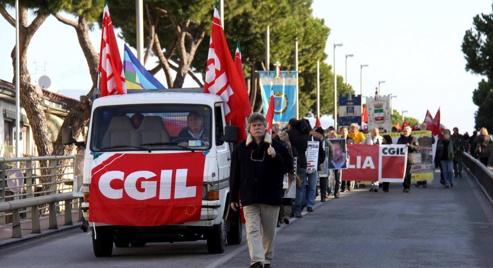 Una manifestazione della Cgil