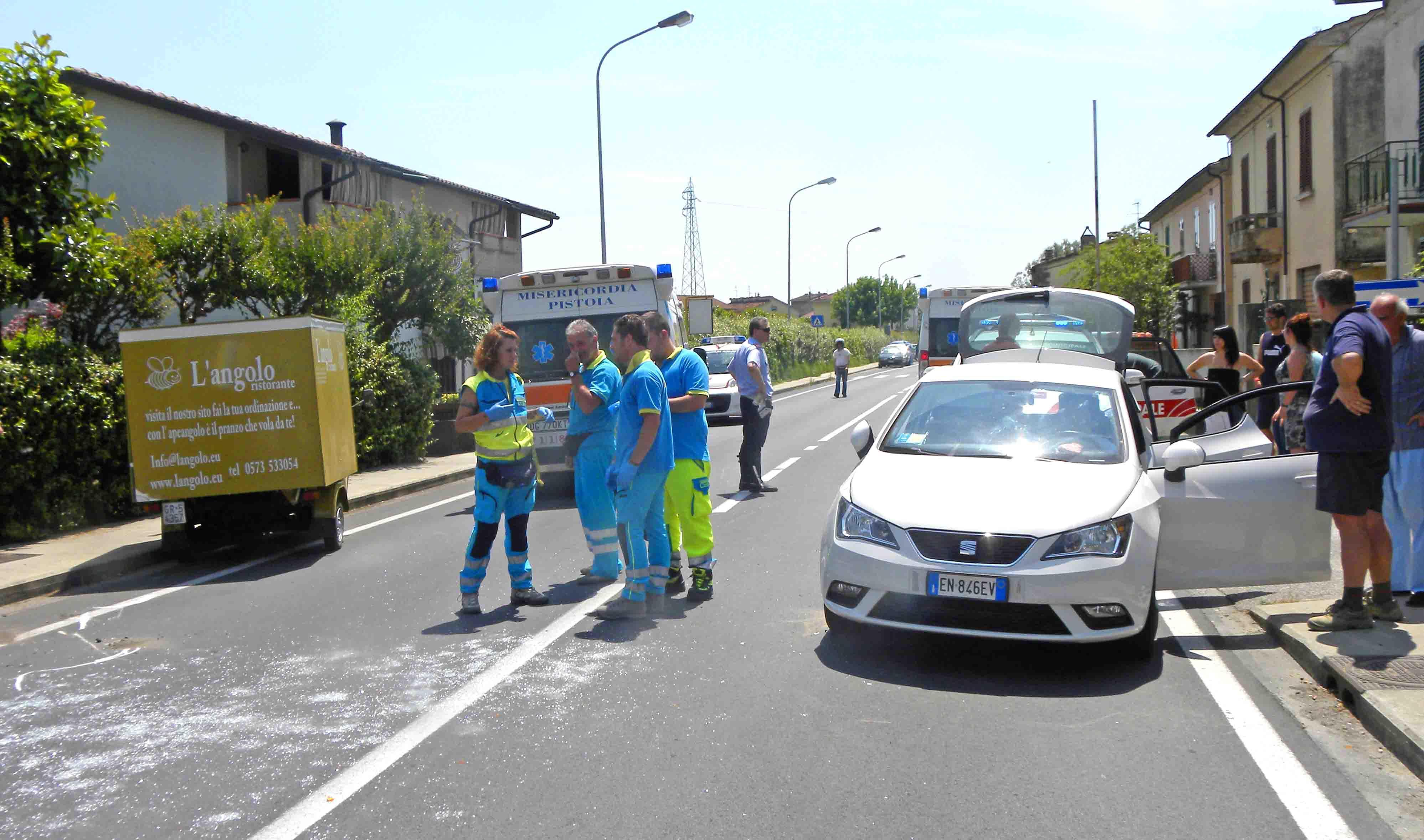 Un incidente sulla via Fiorentina all'altezza di Sperone