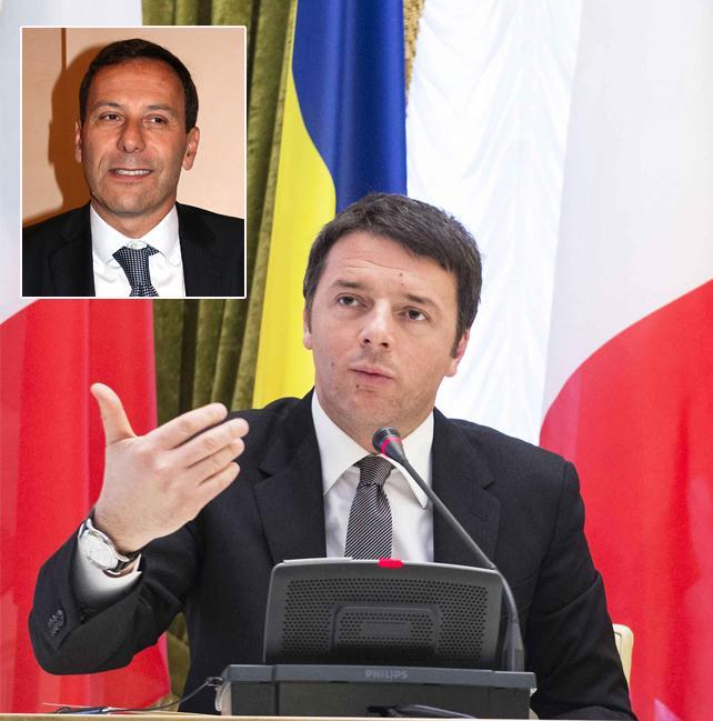 Matteo Renzi a Kiev e nel riquadro Fabrizio Romano