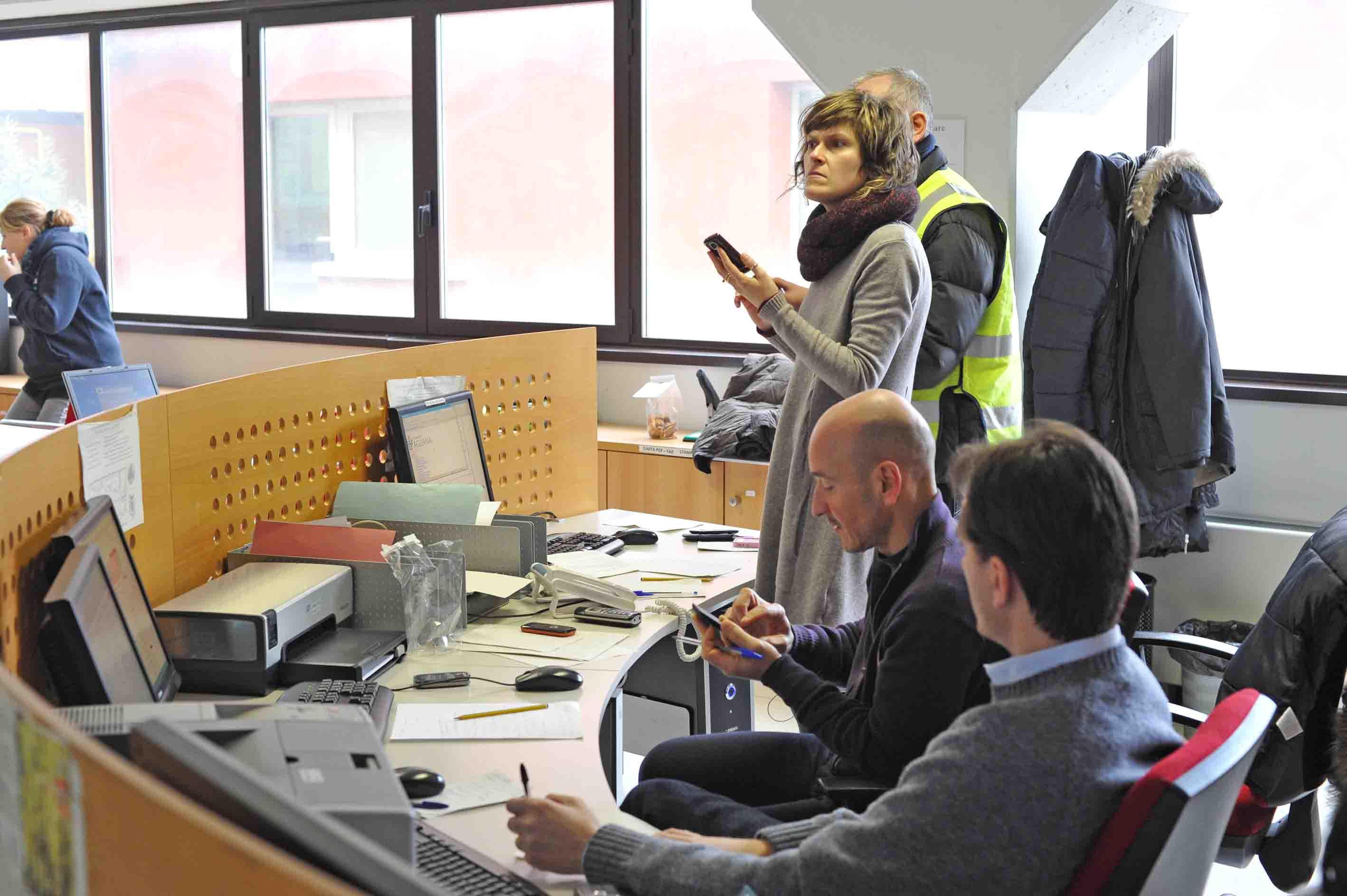 La sala operativa della Protezione civile