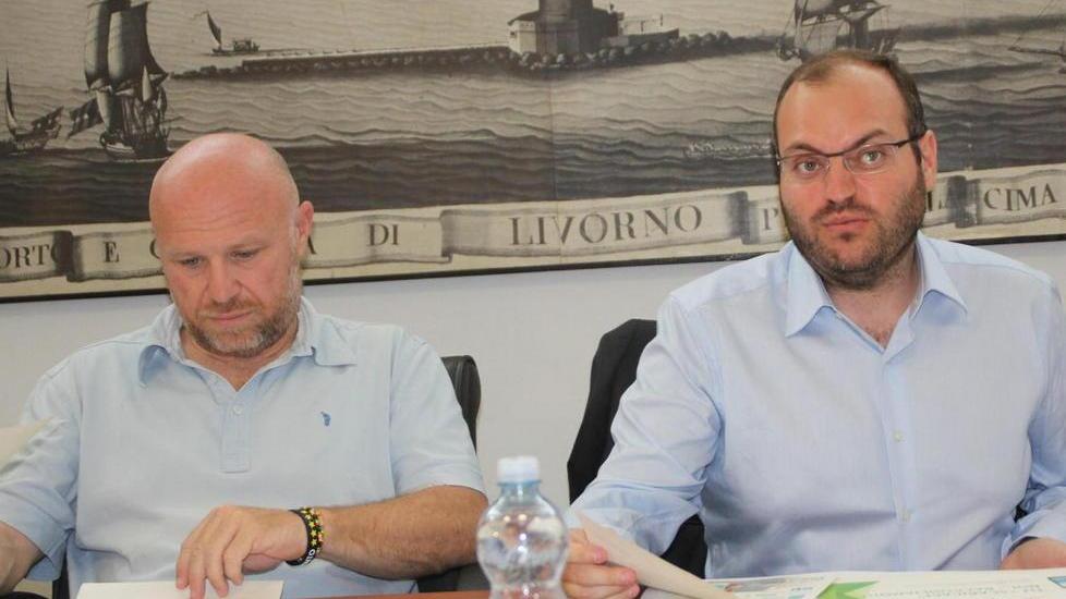 Il sindaco Filippo Nogarin con l'ex amministratore di Aamps Marco Di Gennaro