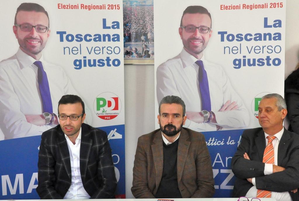 Antonio Mazzeo, Dario Parrini e Luigi Puccini, segreterio del circolo Pd Leopolda