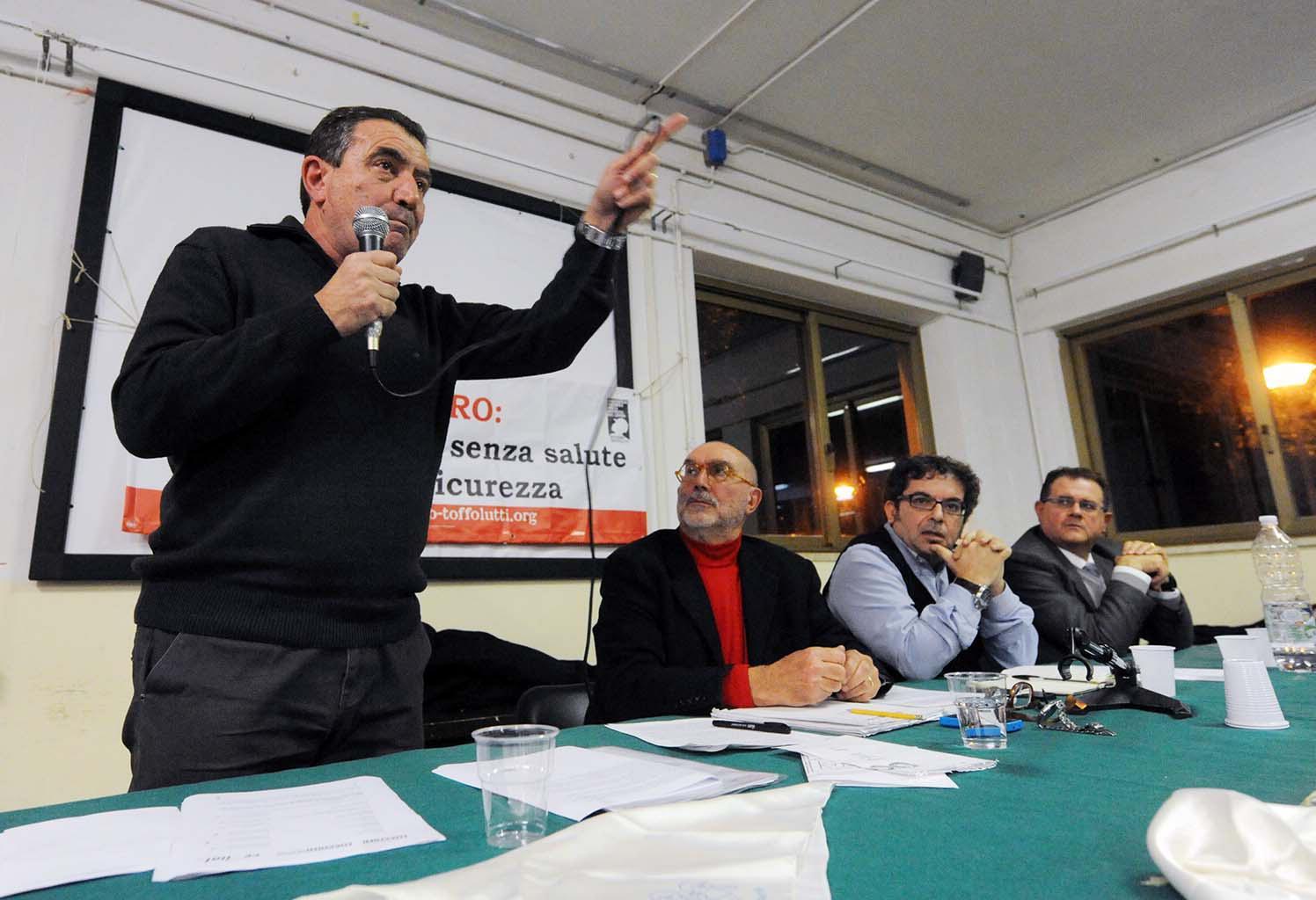 L'intervento del segretario Fiom Luciano Gabrielli, all'assemblea del Perticale