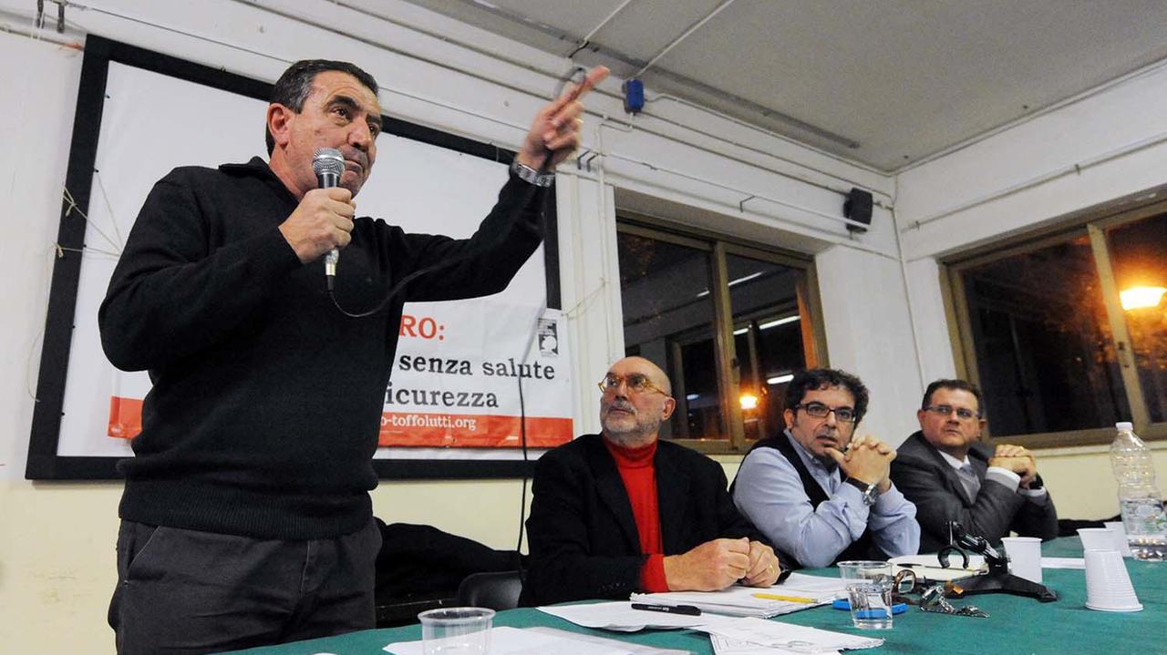 L'intervento del segretario Fiom Luciano Gabrielli, all'assemblea del Perticale