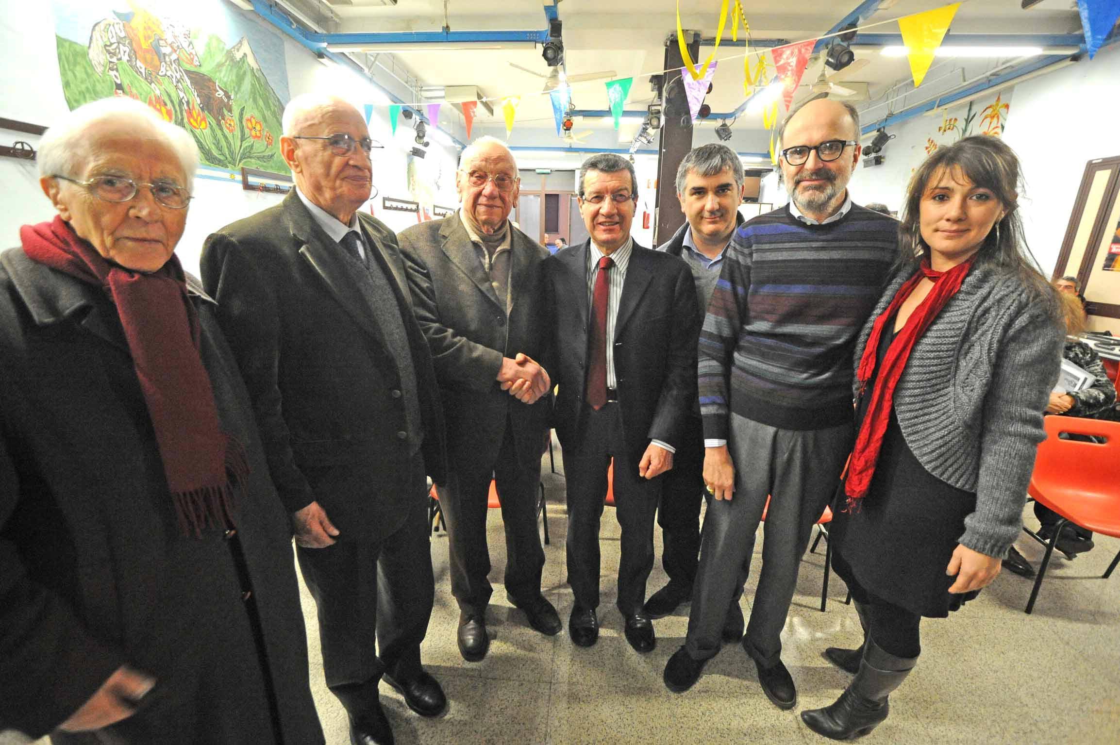 La festa per il 90esimo compleanno di Palandri (il terzo da sinistra)