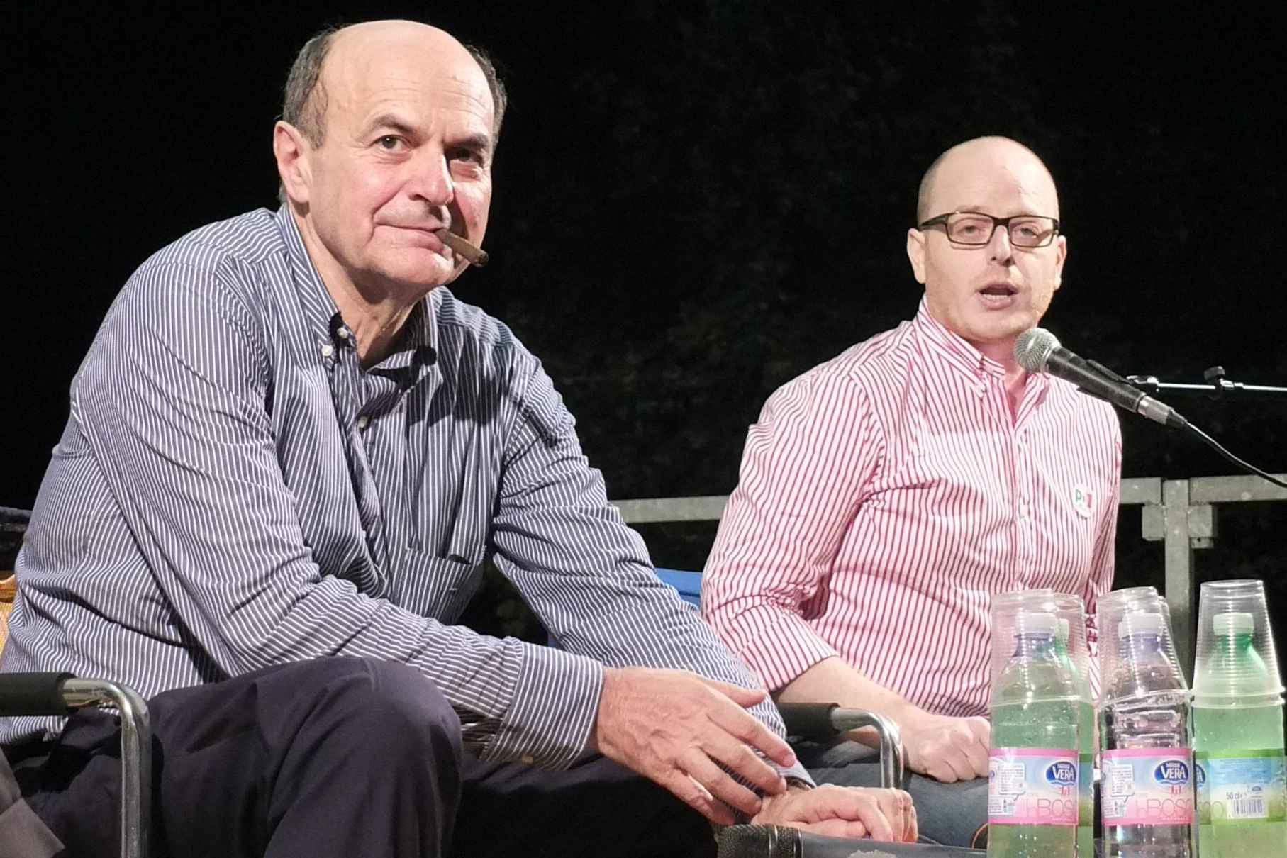 L'onorevole Bersani e il segretario provinciale del Pd, Nocchi