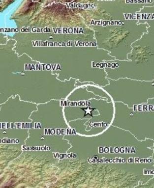 Serie di scosse di terremoto con epicentro nel Modenese