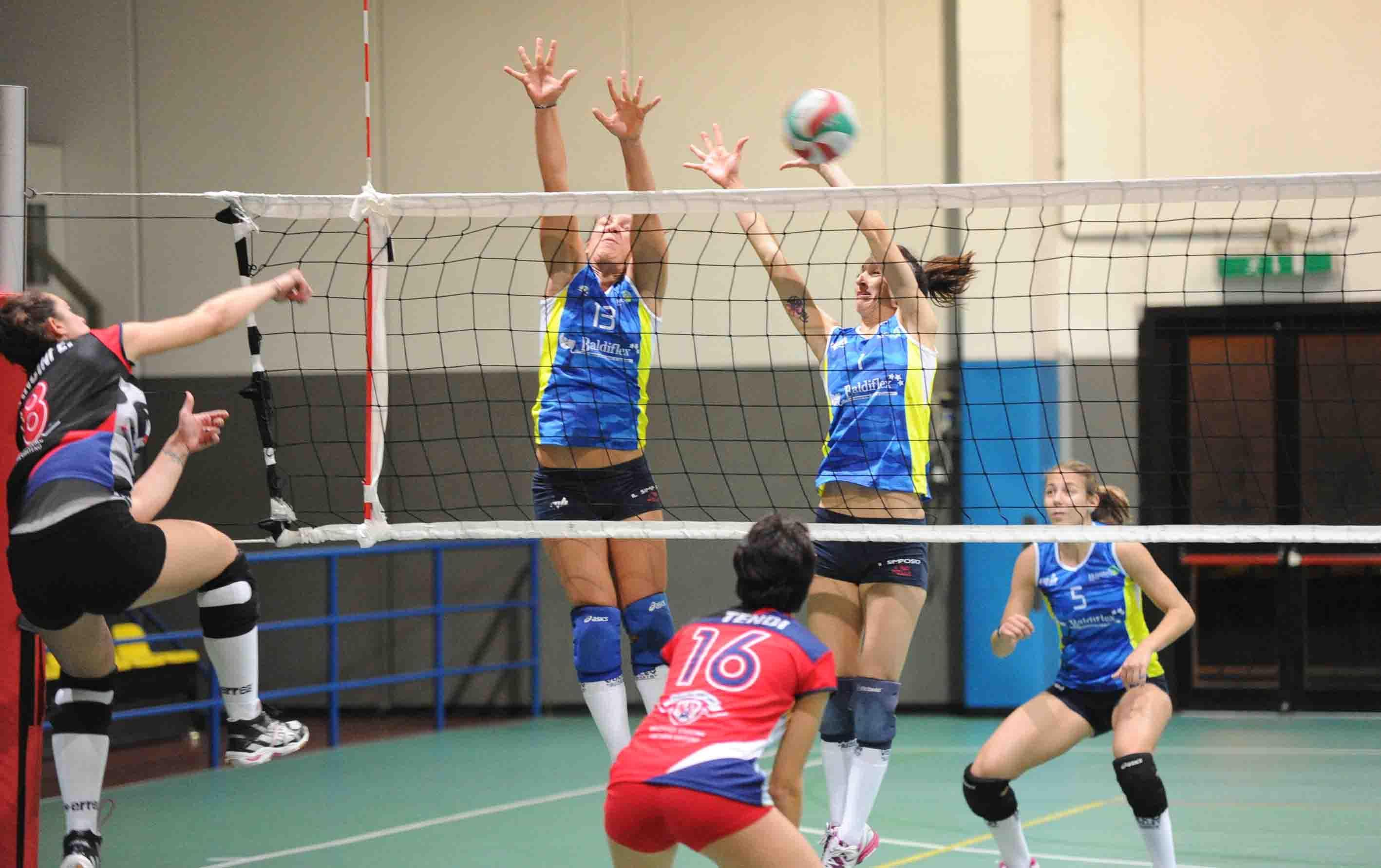 Un muro del Blu Volley Quarrata (Foto Gori)