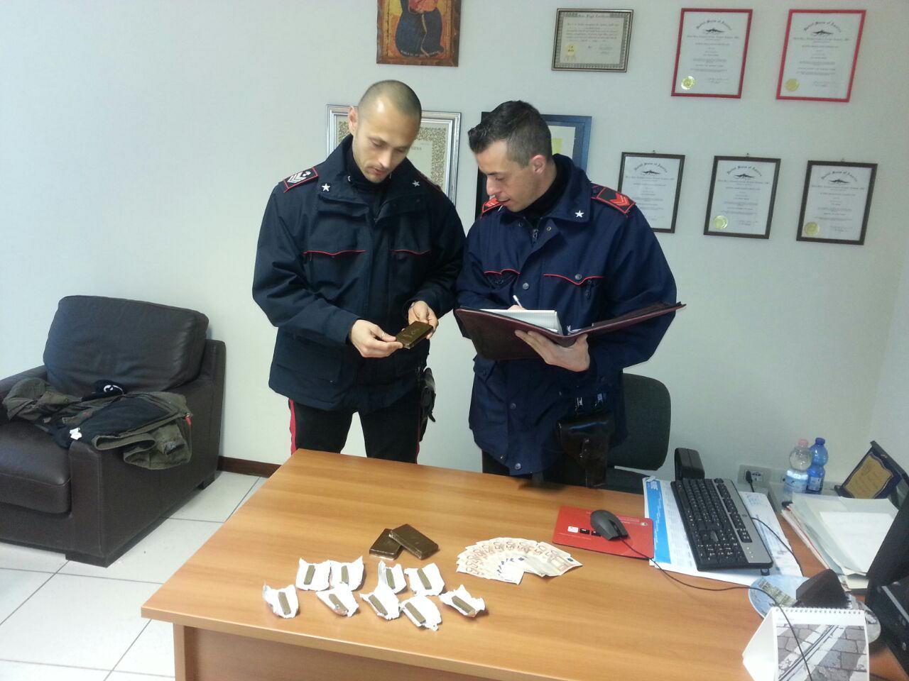 La droga sequestrata dai carabinieri
