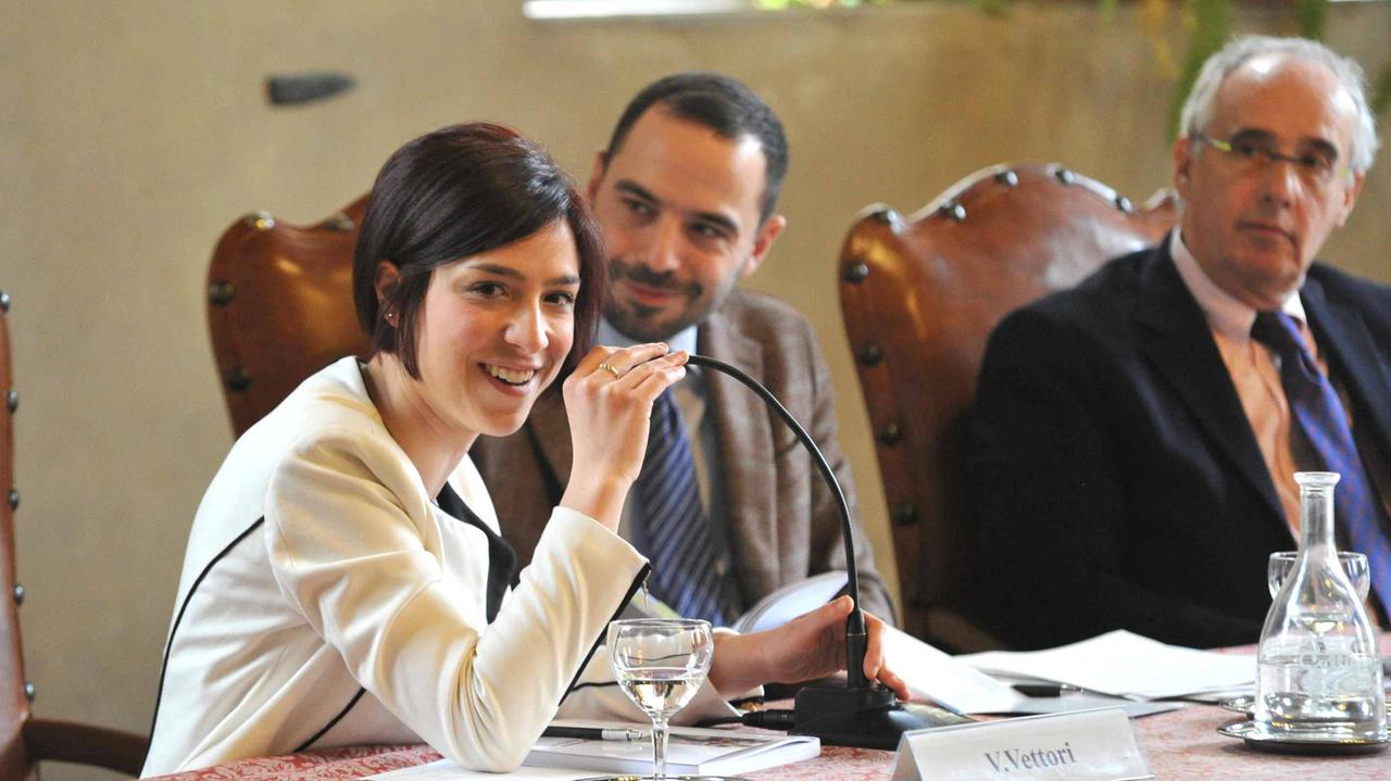 Valentina Vettori durante la presentazione del suo libro (foto Gori)