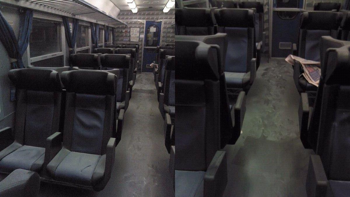 I vandali svuotano gli estintori su un treno regionale
