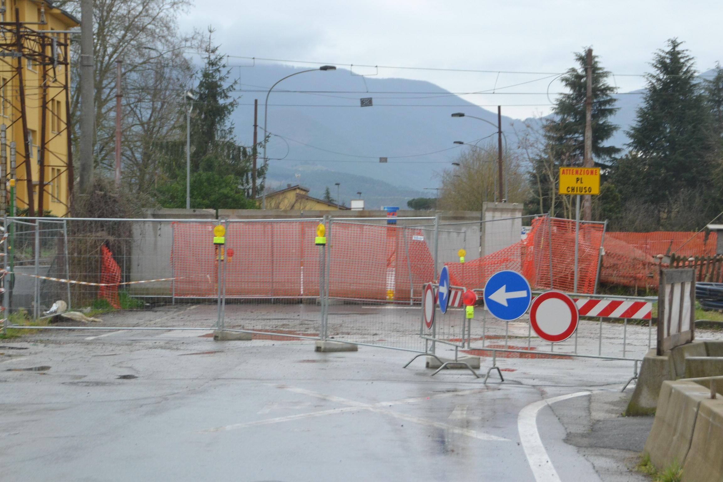 Il cantiere per il sottopasso in via Ingrillini
