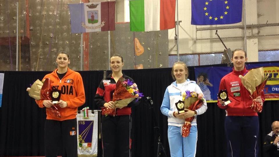 Nicol Foietta, prima a sinsitra sul podio di Ariccia