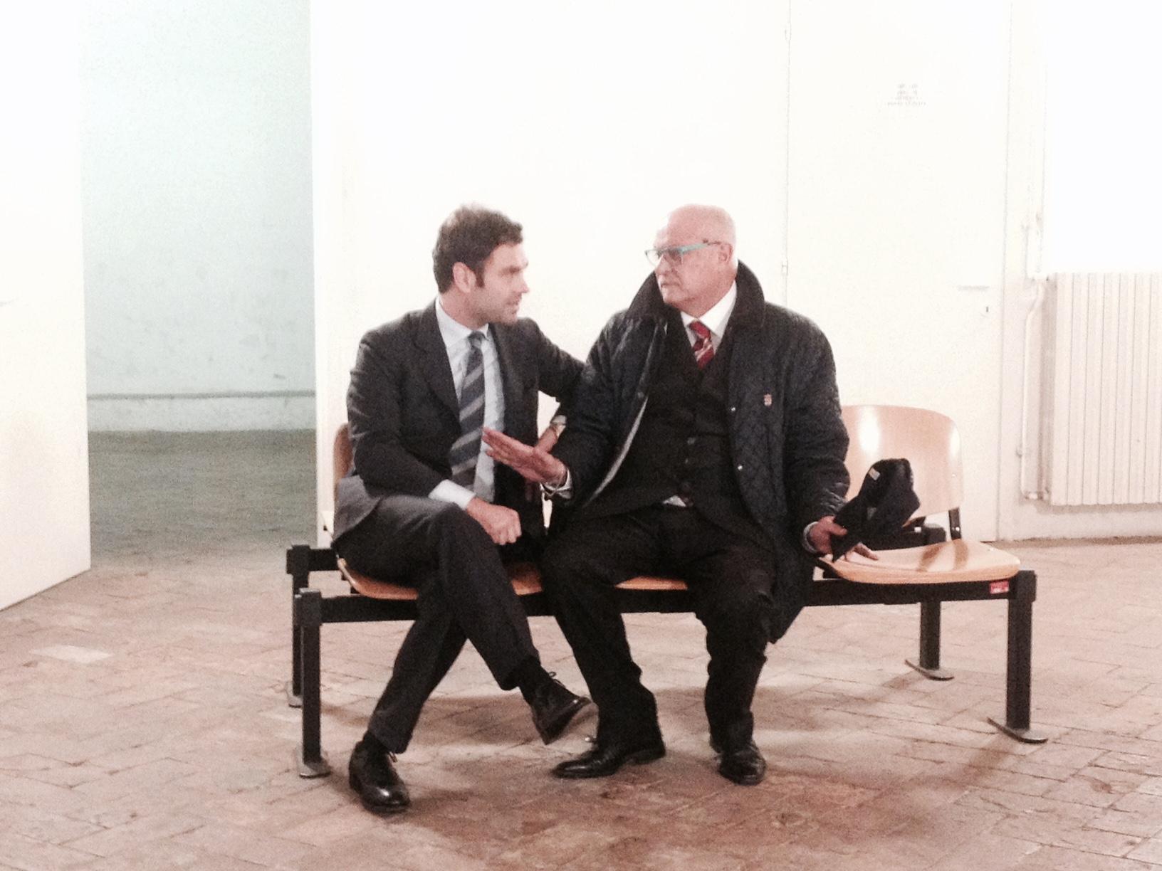 Il comandante Pietro Colotto con il suo legale Cesare Fumagalli 