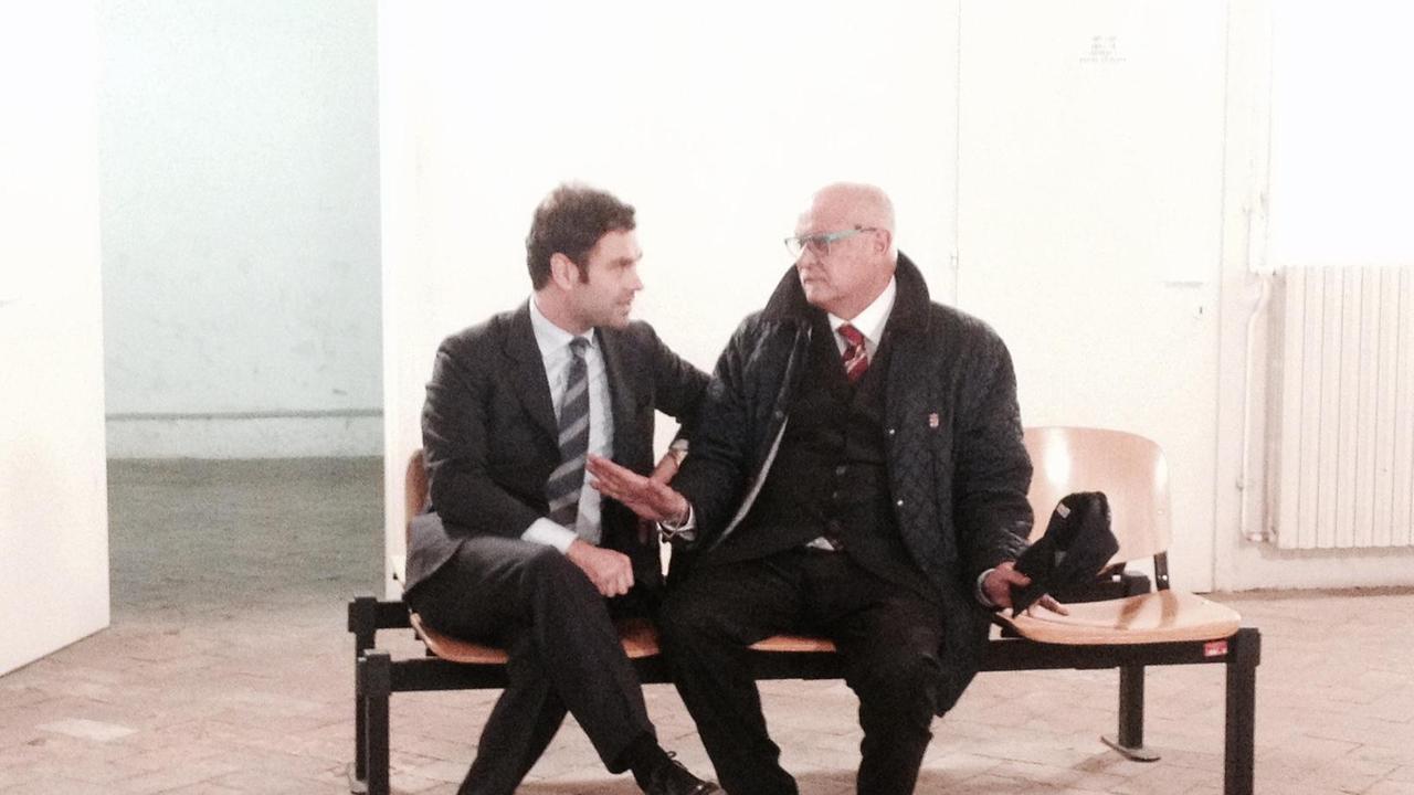 Il comandante Pietro Colotto con il suo legale Cesare Fumagalli