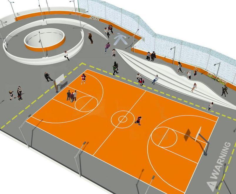 Sopra al parcheggio del Serraglio si giocherà a basket e skateboard