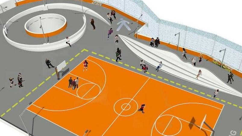 Sopra al parcheggio del Serraglio si giocherà a basket e skateboard