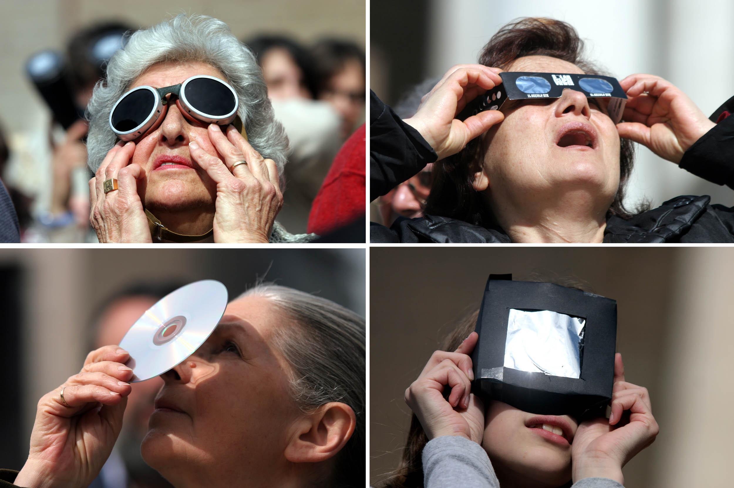 Tutti con gli occhi rivolti al cielo per vedere l'eclissi 