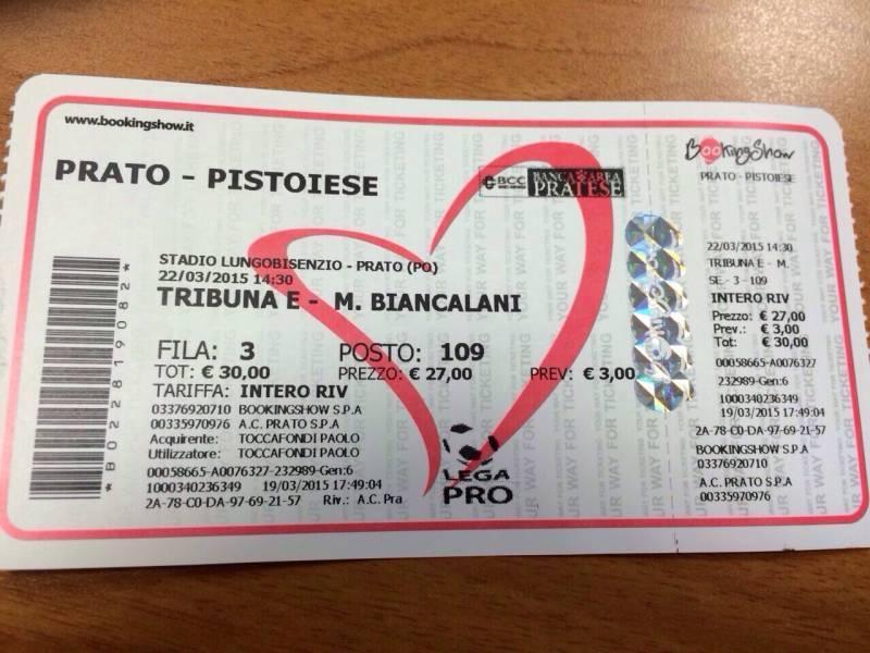 Il biglietto per il derby acquistato dal presidente Toccafondi