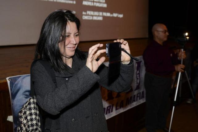 Sabina Guzzanti al cinema Stella di Grosseto (foto Agenzia Bf)