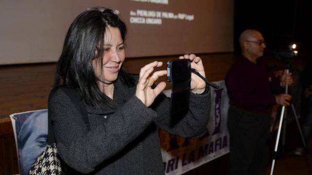 Sabina Guzzanti al cinema Stella di Grosseto (foto Agenzia Bf)