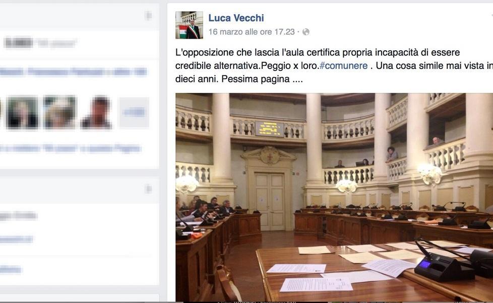 È lite per l’immagine postata da Vecchi su Fb 