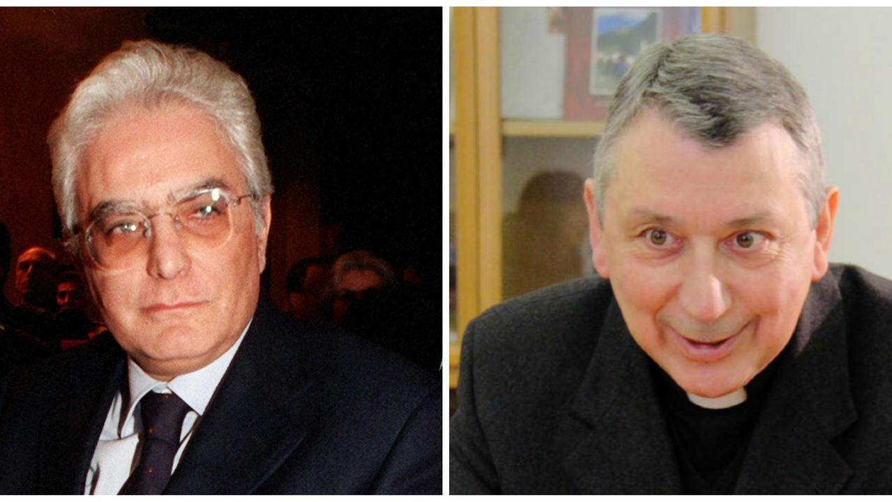 Il presidente Sergio Mattarella e il vescovo Simone Giusti