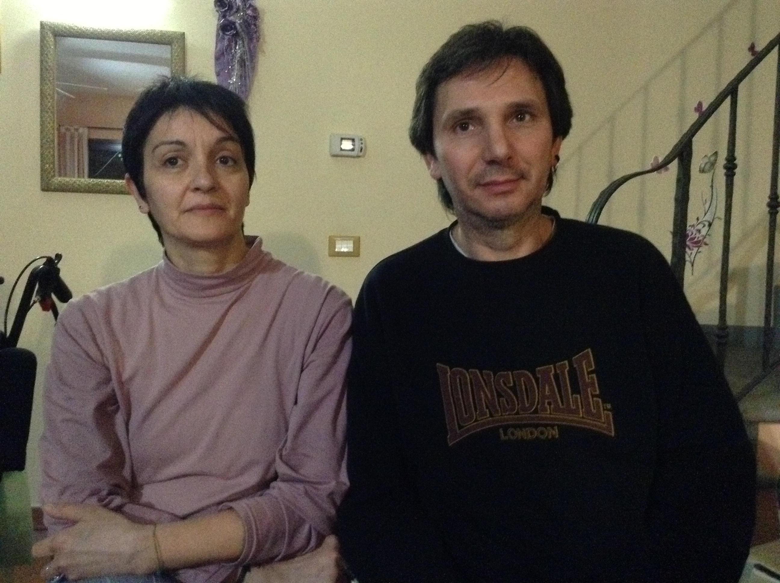 I genitori della piccola Suamy affetta da una rara malattia, Giorgio e Cristina