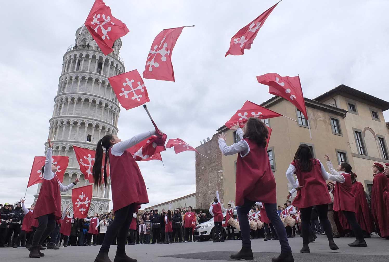 Una manifestazione del Capodanno Pisano