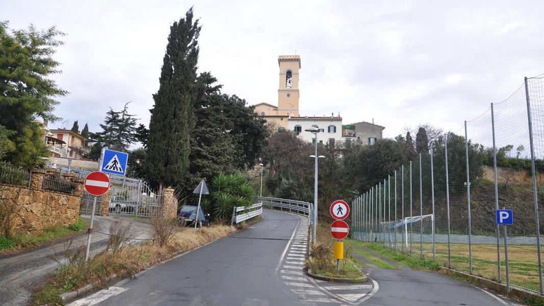 Uno scorcio di via Malenchini all'altezza del campo sportivo