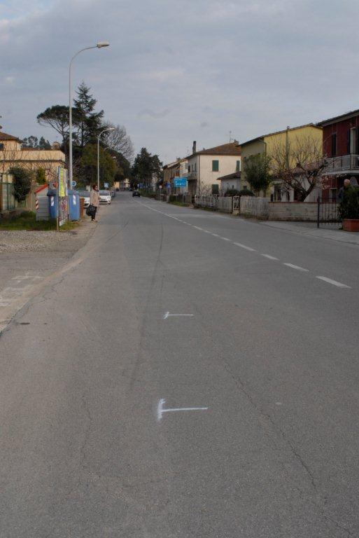 Il tratto della provinciale della Collacchia a Ribolla dove è stato investito il bambino