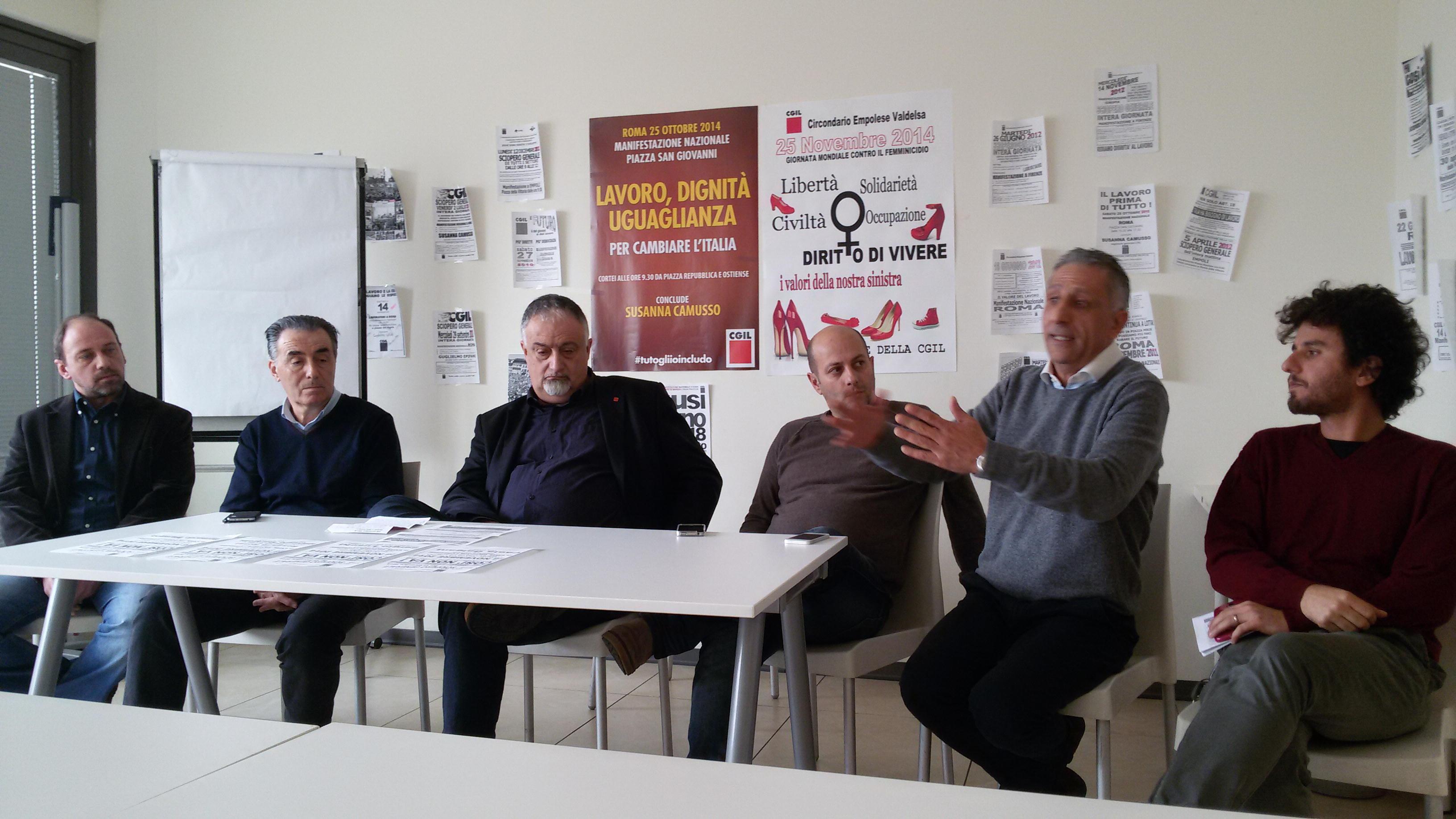 I rappresentanti della Cgil dell’Empolese Valdelsa