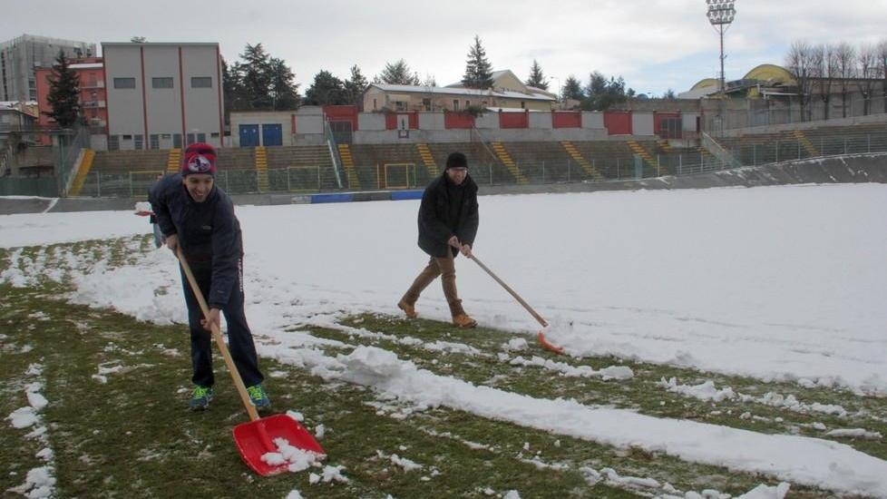 Le condizioni del campo Fattori a L'Aquila che non permisero di giocare il 7 febbraio
