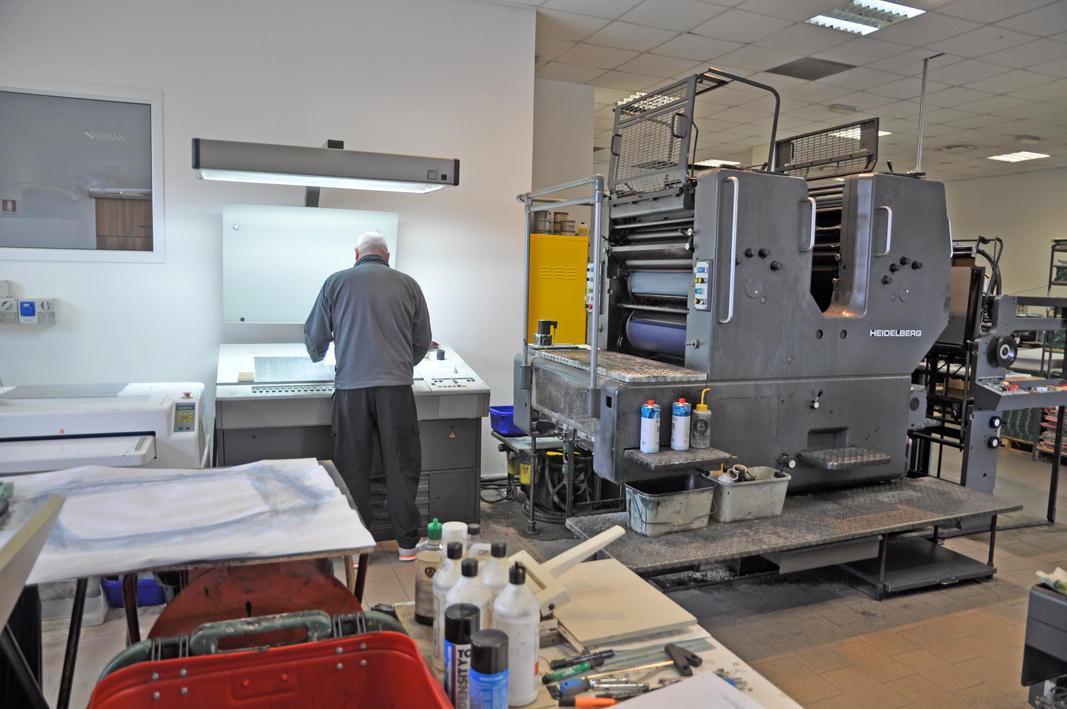 L'interno della tipografia di Nuovo Futuro