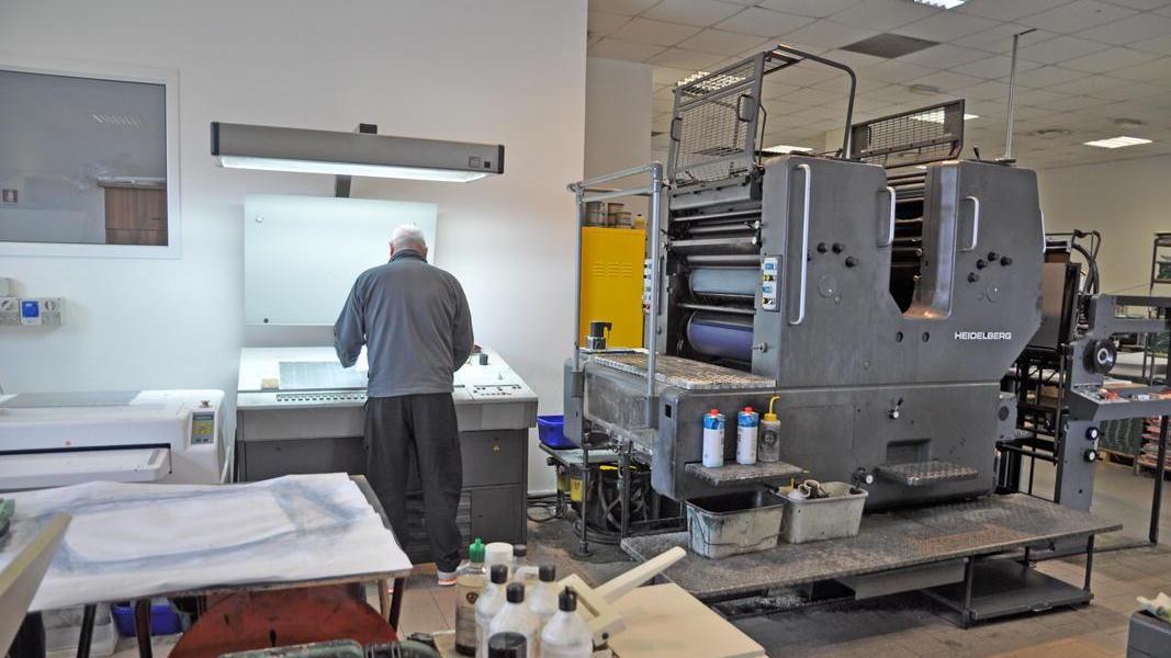 L'interno della tipografia di Nuovo Futuro