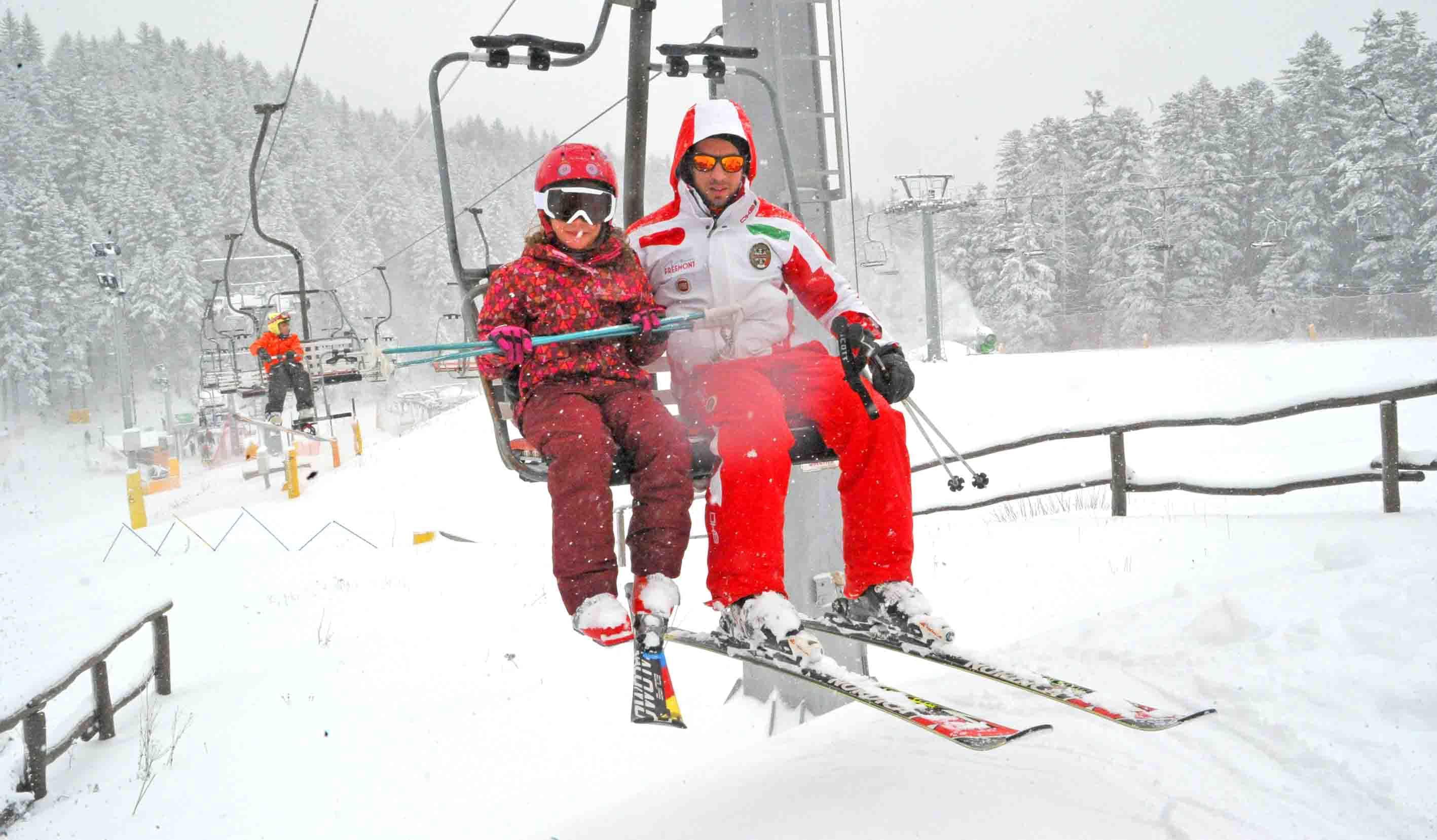 Un impianto di risalito sulla Montagna pistoiese (foto Gori)