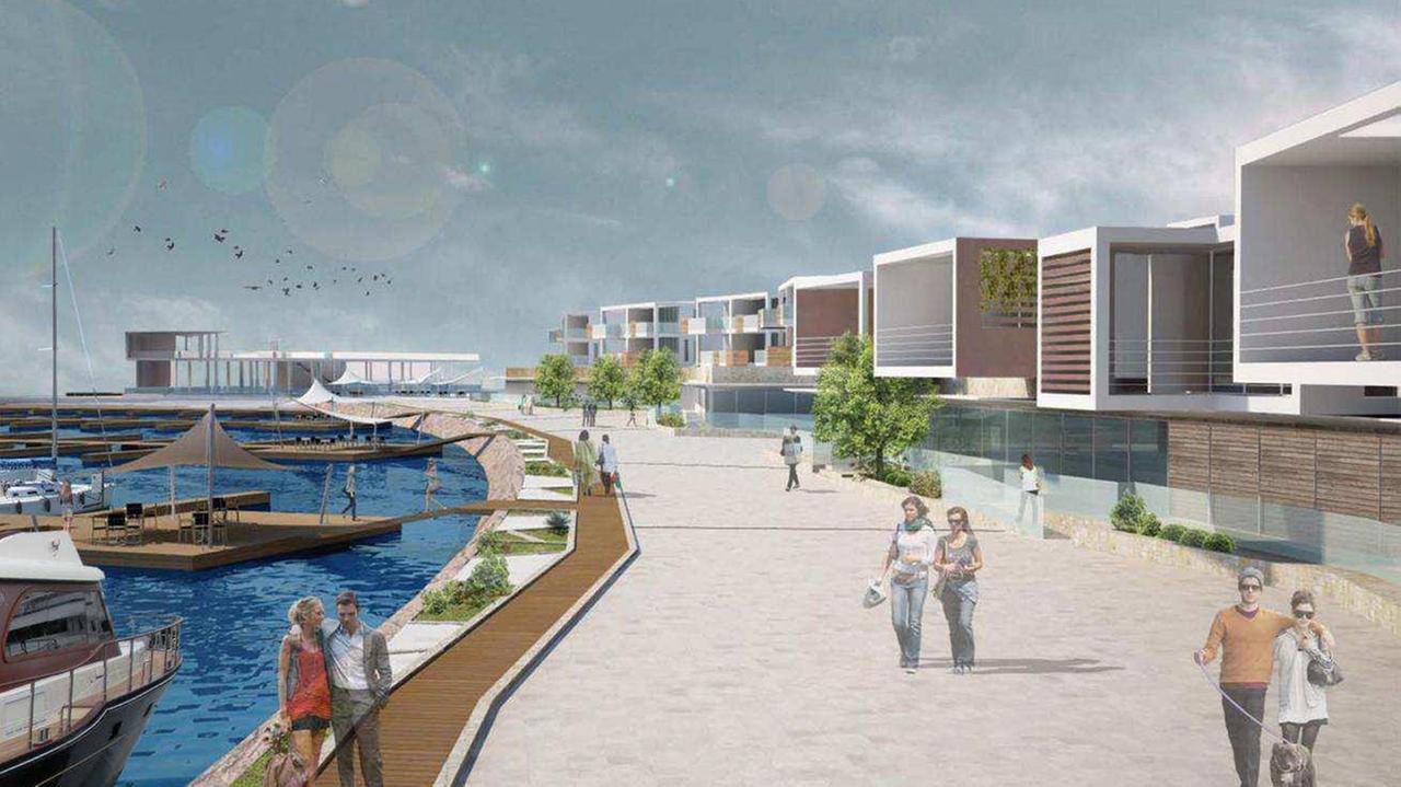 Un rendering di Porto Cantieri
