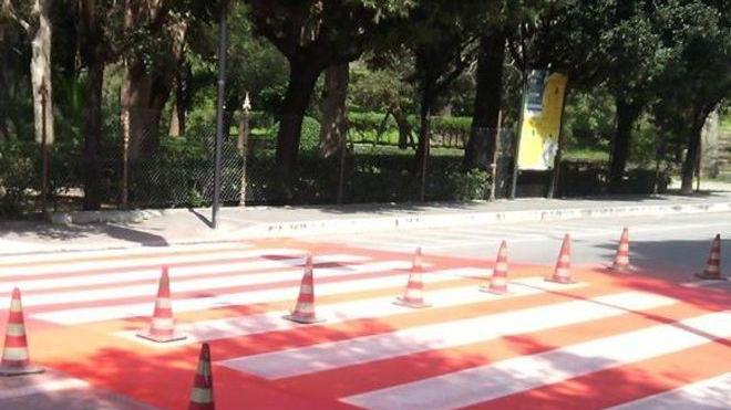 Strisce su sfondo rosso? «Sono in regola»