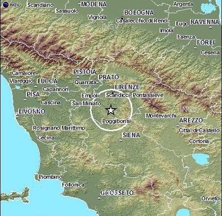 La segnalazione del terremoto dell'Ingv