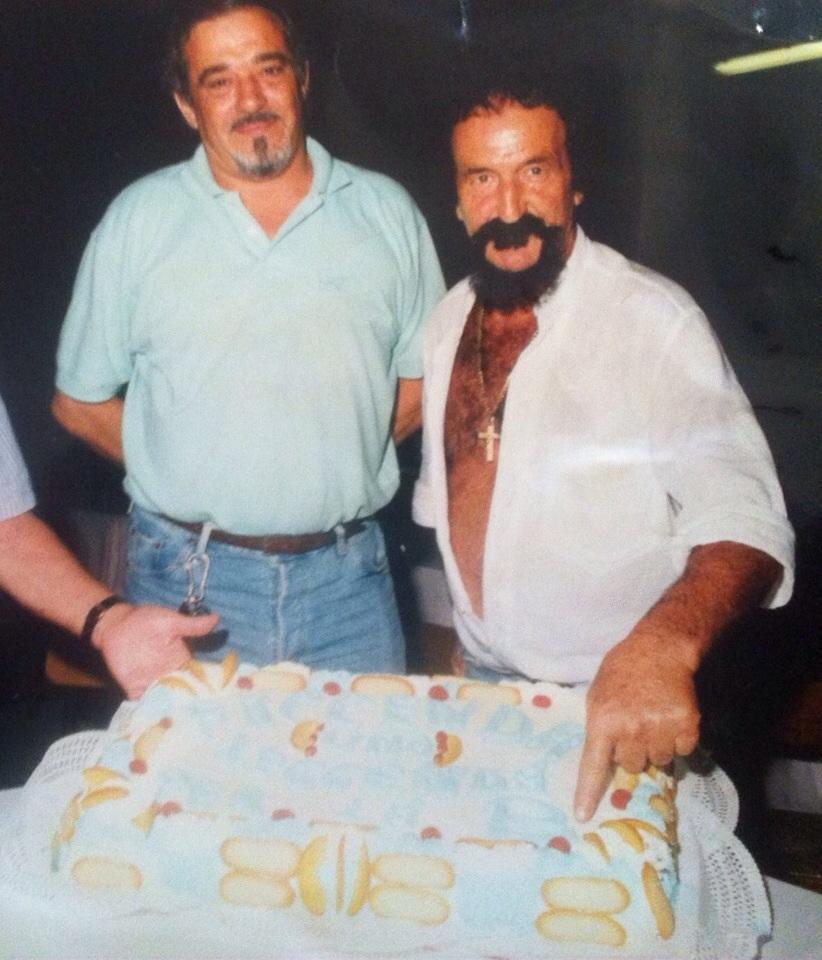 Paolo Della Latta e lo storico supertifoso Franco "Baffo" Arata
