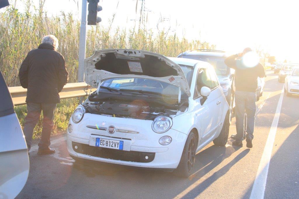 Il tamponamento al bivio di Orbetello (foto Enzo Russo)