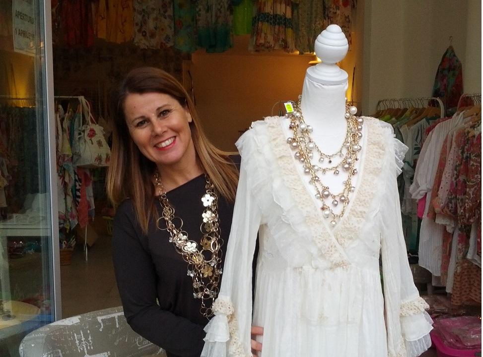Caterina Palmieri nel suo outlet temporaneo Positano