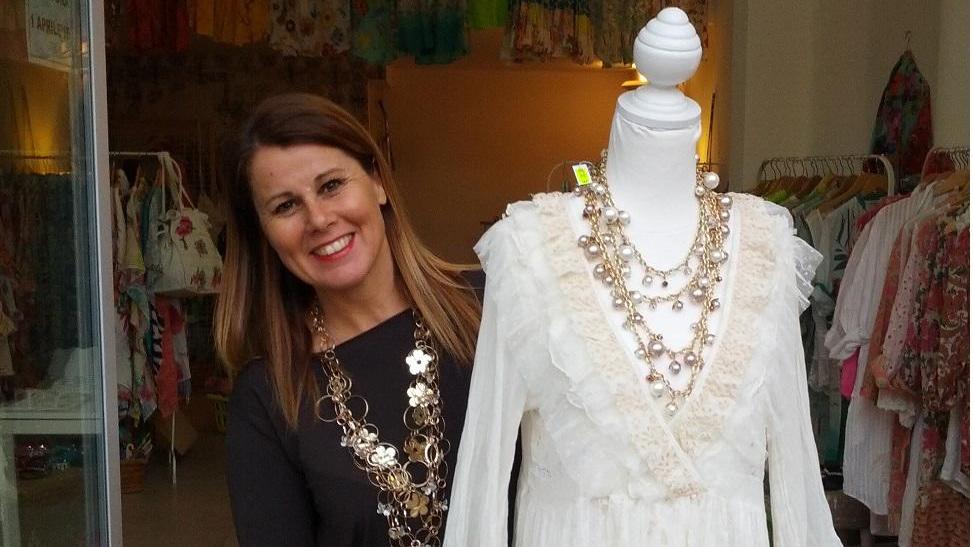 Caterina Palmieri nel suo outlet temporaneo Positano