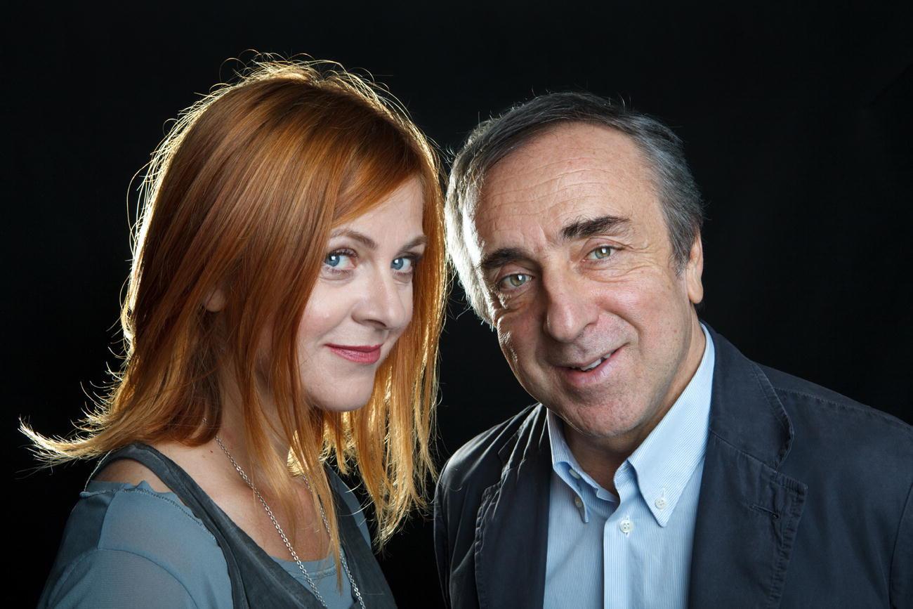 Marina Massironi con Silvio Orlando protagonisti dello spettacolo "La scuola"