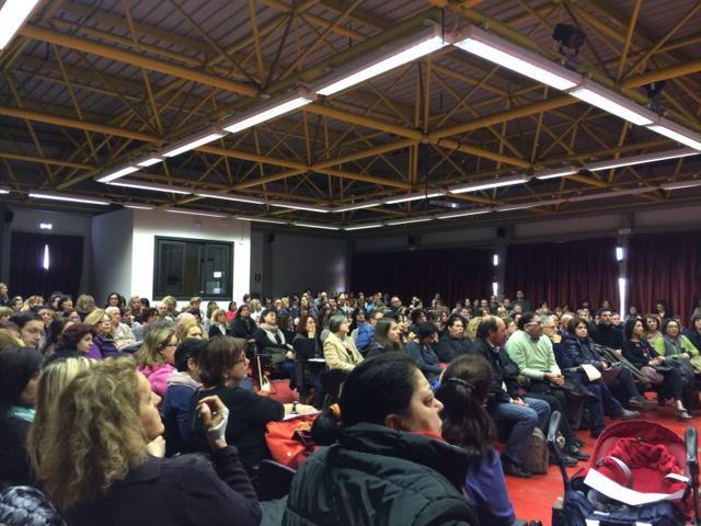 L'auditorium del Gramsci-Keynes stipato di insegnanti