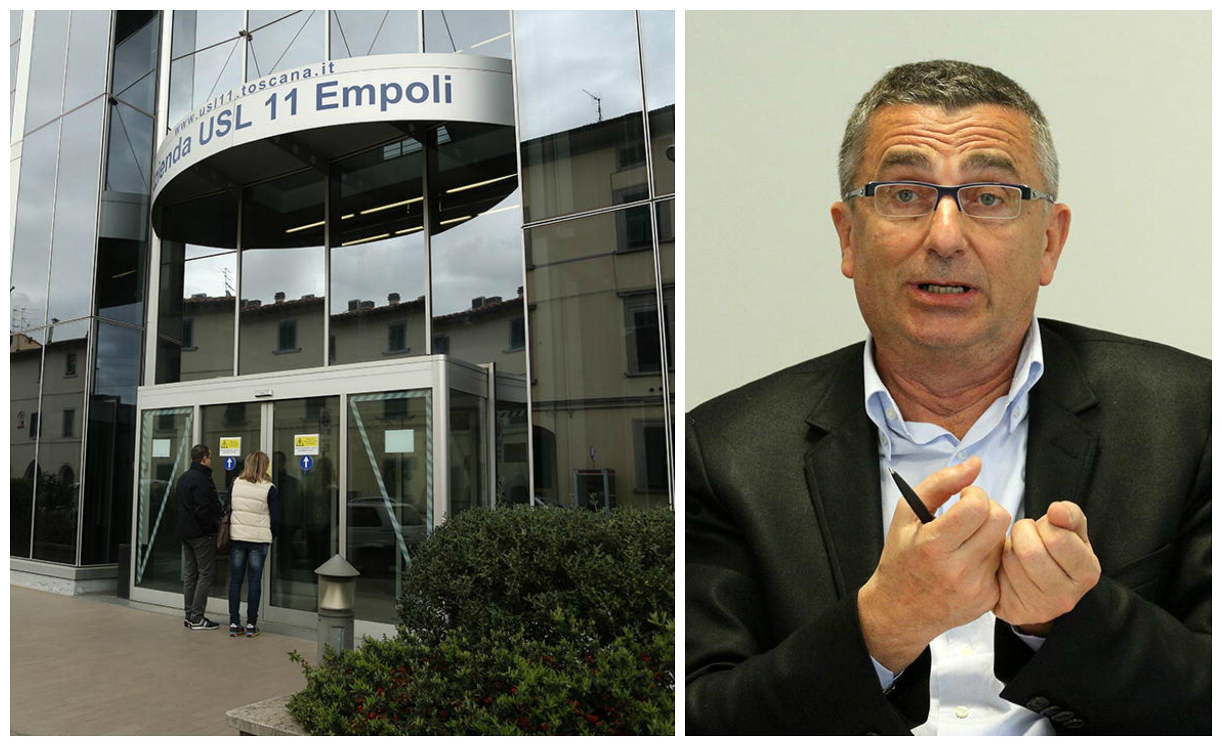 La sede dell'Asl 11 in via dei Cappuccini e il dottor Nedo Mennuti