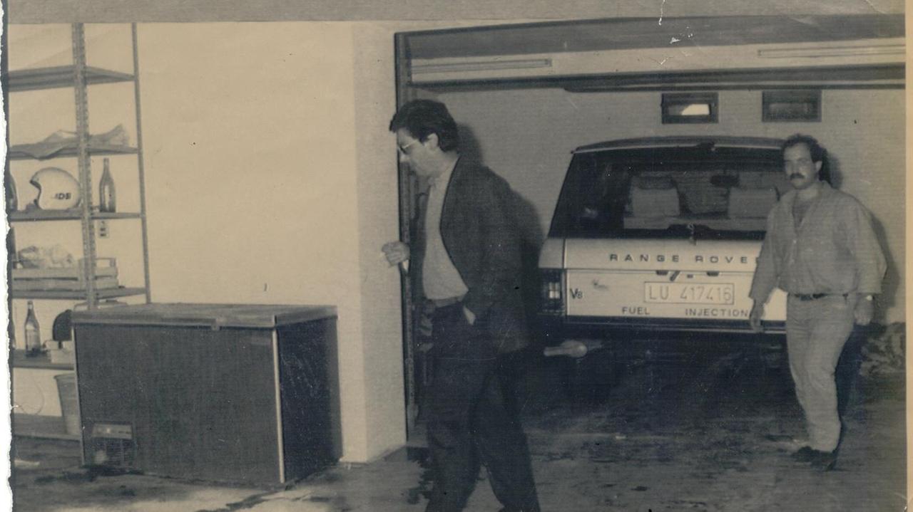 Il garage dove è stato ucciso Luciano Iacopi