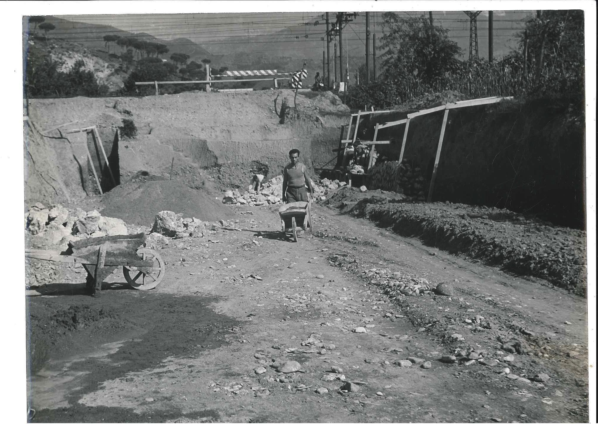 I lavori per il Casellotto nel 1954