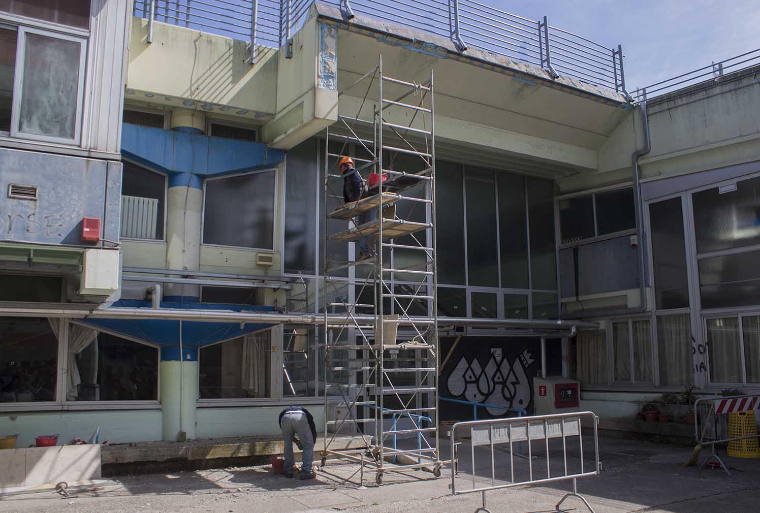 Il cantiere al complesso Marchesi