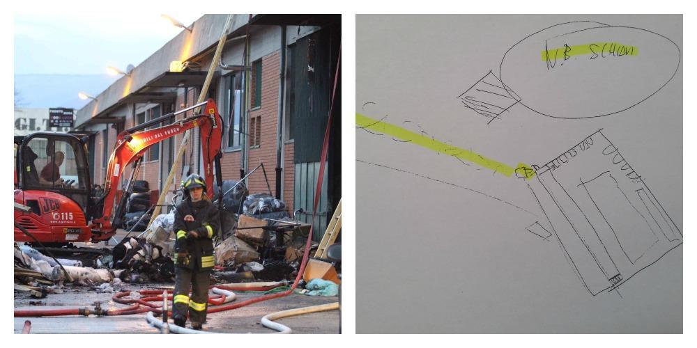 Il pronto moda di via Toscana e gli appunti del tecnico antincendio mostrati al processo
